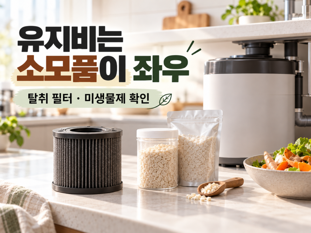 음식물처리기 탈취 필터와 미생물제 용기 및 포장재