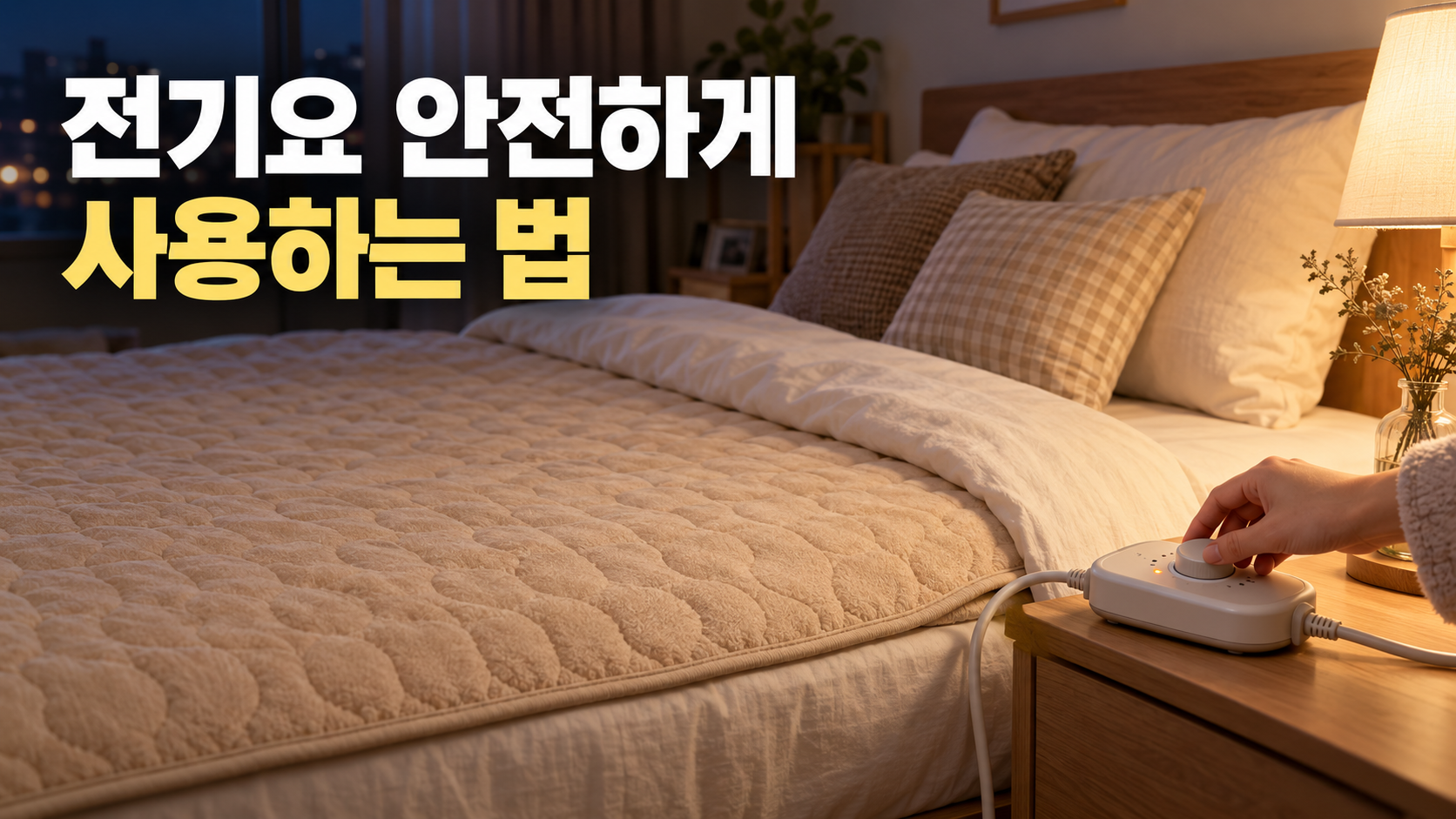 전기요 밤새 사용 전 온도를 낮추는 모습